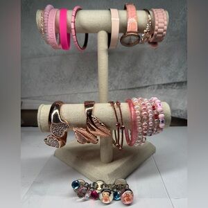 Pink cuff bracelet mix lot bundle